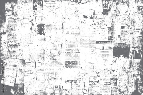 Retro paper collage distressed texture. Urban grunge overlay background. Torn poster surface with vintage visual design.