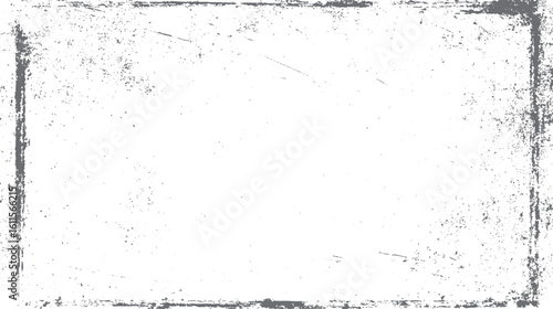 Vintage grunge frame with distressed border. Abstract textured edges overlay. High contrast weathered surface.  