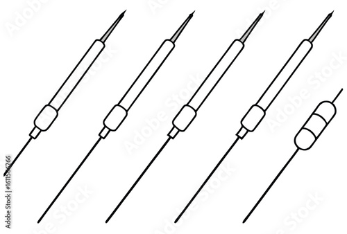 hypodermic needles line art medical design