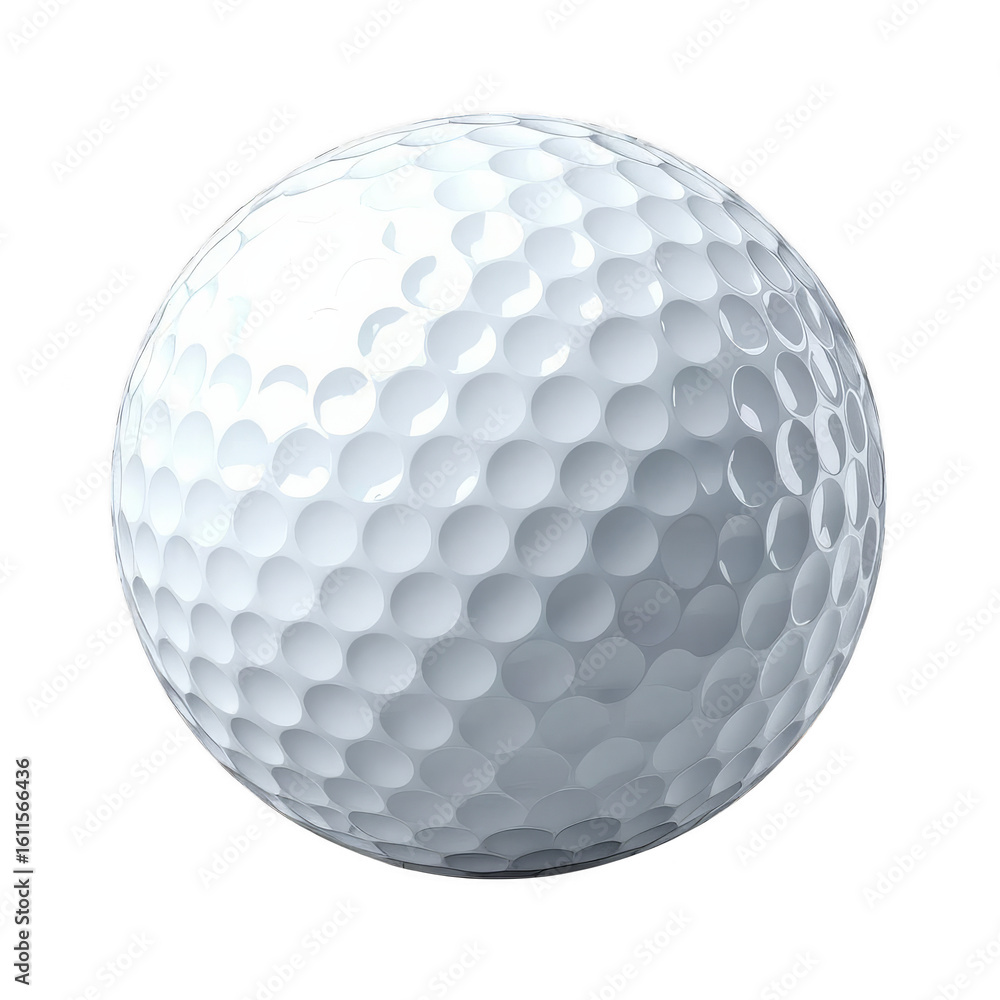Illustration of a single white golf ball isolated on transparent background for sports Illustration of a single white golf ball isolated on transparent background for sports