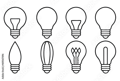 incandescent bulbs line art warm light