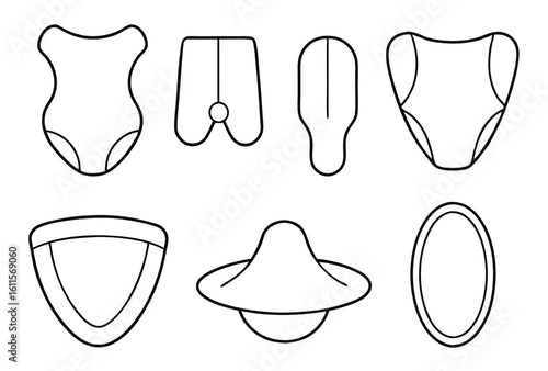 incontinence pads line art medical illustration