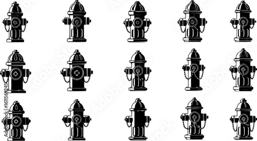 set of fire hydrant vector, vector and illustration, vector style
