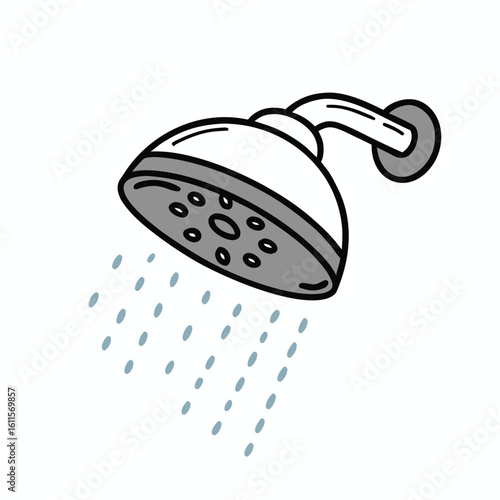 Shower head with water droplets spray