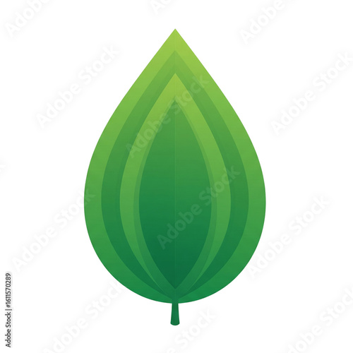 Stylized green leaf icon for nature logo
