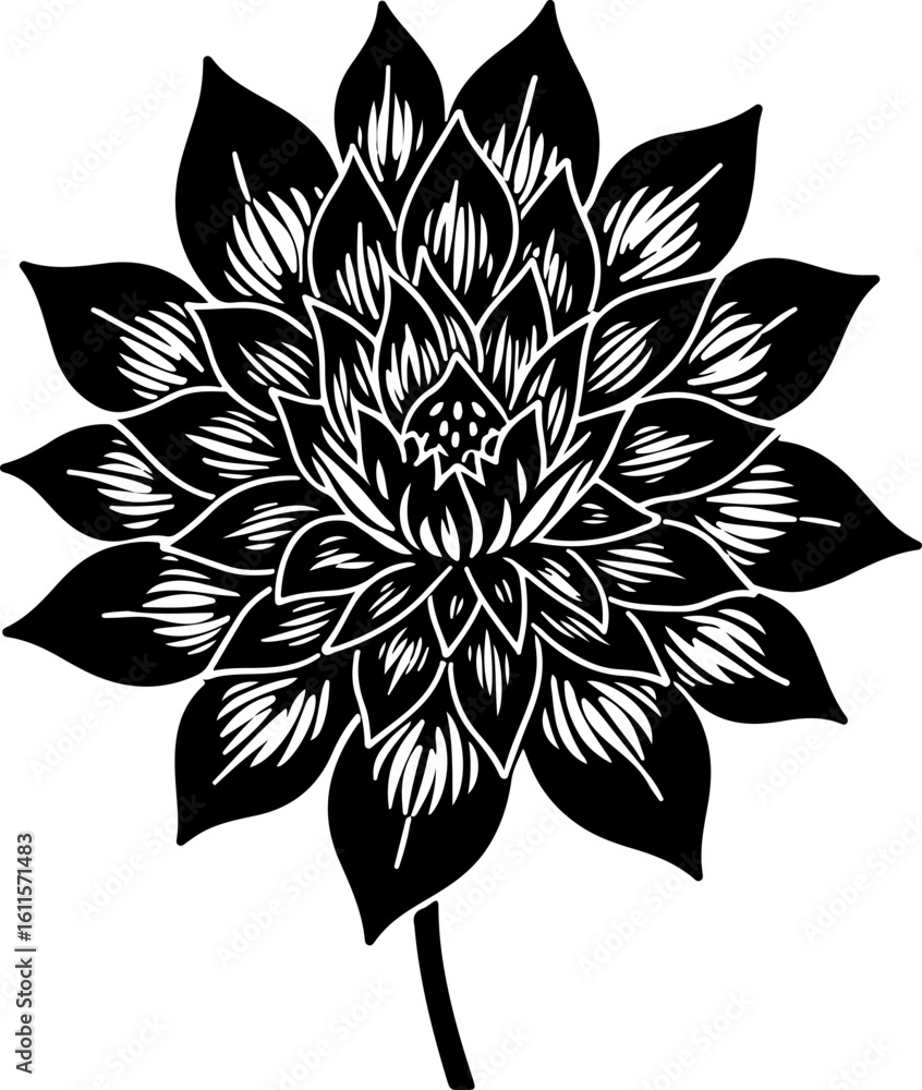 Fototapeta premium Intricate Black and White Mandala Design