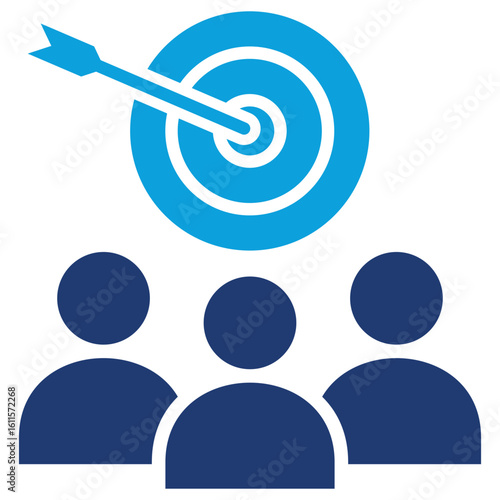 Audience Targeting Flat Blue Icon