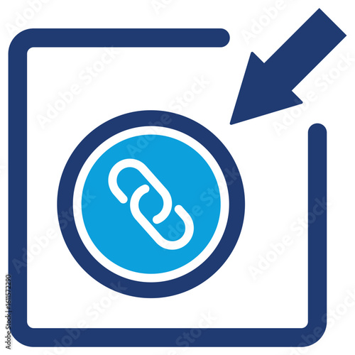 Internal Linking Flat Blue Icon