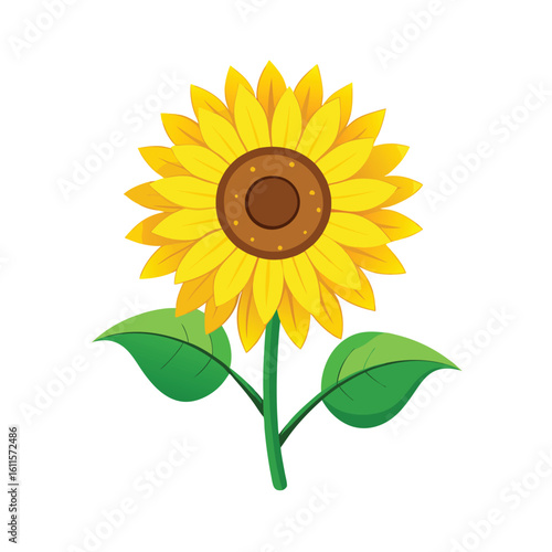 sunflower clipart vector with bright yellow petals