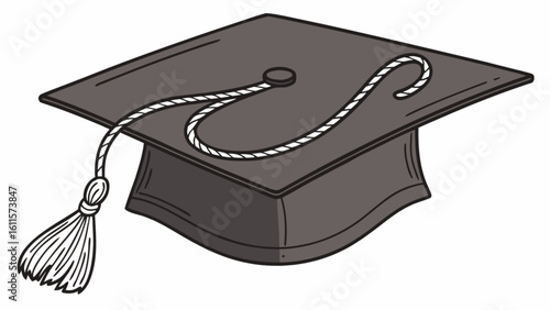 Illustration of a graduation cap with a tassel, symbolizing academic achievement and success in education