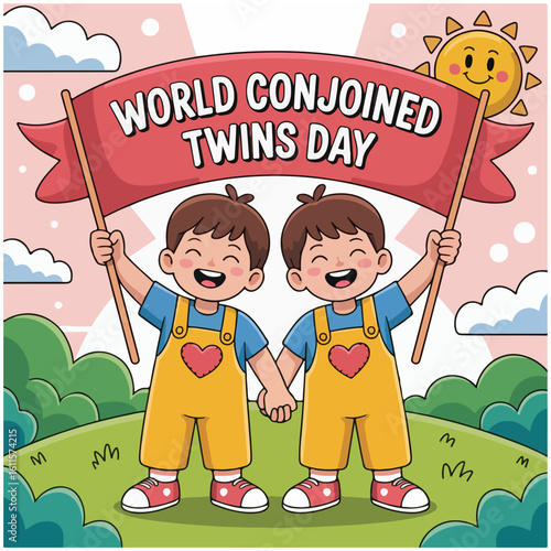 World Conjoined Twins Day cartoon 15.eps