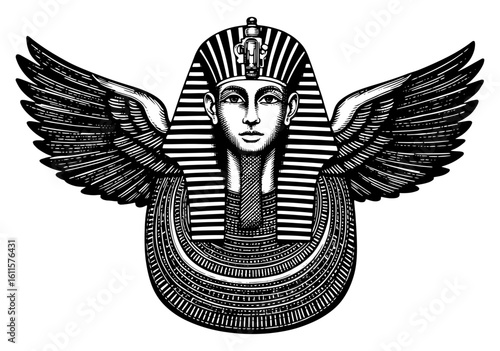 Winged Egyptian pharaoh