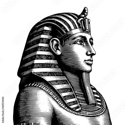 Egyptian pharaoh in profile view