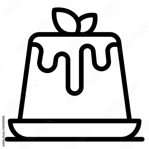 Panna cotta icon in vector illustration