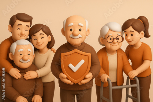 Heartwarming 3D Elderly Care Concepts – Family, Security & Assistance Renders