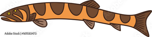 Orange fish with brown stripes and fins vector