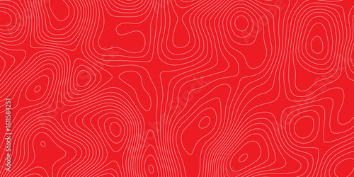 topographic map contour in lines and contours. Abstract red background