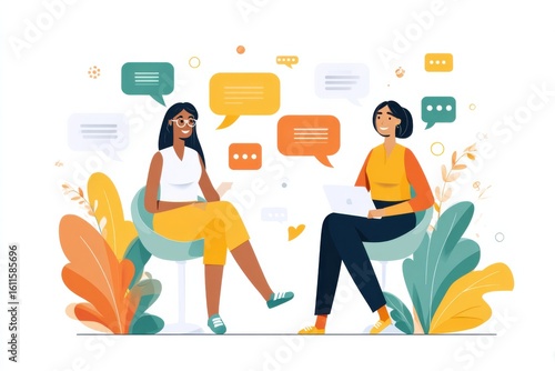 Two young professionals in a virtual meeting