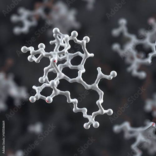 Molecular model of alpha-galactosidase or agalsidase enzyme that associated with Fabry disease. Scientific background. 3d illustration