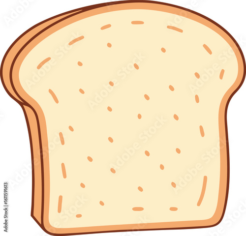 Light brown bread slice with darker crust and small air pockets food baked