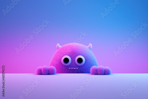 Cute Monster Peeking Over