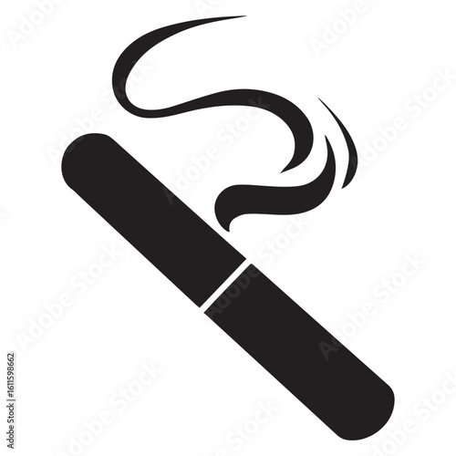 Silhouette Style Vector Minimal Smoking Logo Design – Custom Minimalist Smoke-Themed Logo for Cigar Brands, Vape Shops, Hookah Lounges, Cannabis Products, and Modern Lifestyle Branding