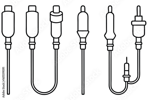 iv tubing intravenous medical kit line art