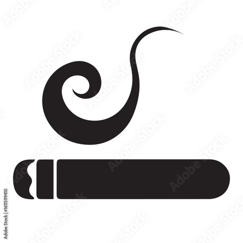 Silhouette Style Vector Minimal Smoking Logo Design – Custom Minimalist Smoke-Themed Logo for Cigar Brands, Vape Shops, Hookah Lounges, Cannabis Products, and Modern Lifestyle Branding