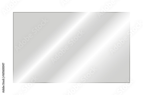 Transparent glass plate, glossy plastic glare frame with glare from sunlight, acrylic panel with glares and light reflection, plexiglas, mirror background, shiny glass sheet, showcase