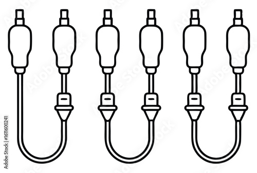 iv tubing patient treatment device line art