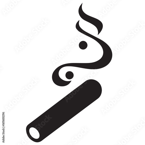 Silhouette Style Vector Minimal Smoking Logo Design – Custom Minimalist Smoke-Themed Logo for Cigar Brands, Vape Shops, Hookah Lounges, Cannabis Products, and Modern Lifestyle Branding
