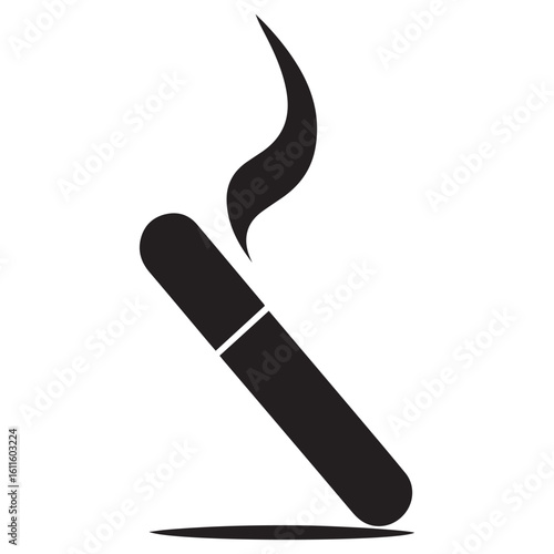 Silhouette Style Vector Minimal Smoking Logo Design – Custom Minimalist Smoke-Themed Logo for Cigar Brands, Vape Shops, Hookah Lounges, Cannabis Products, and Modern Lifestyle Branding
