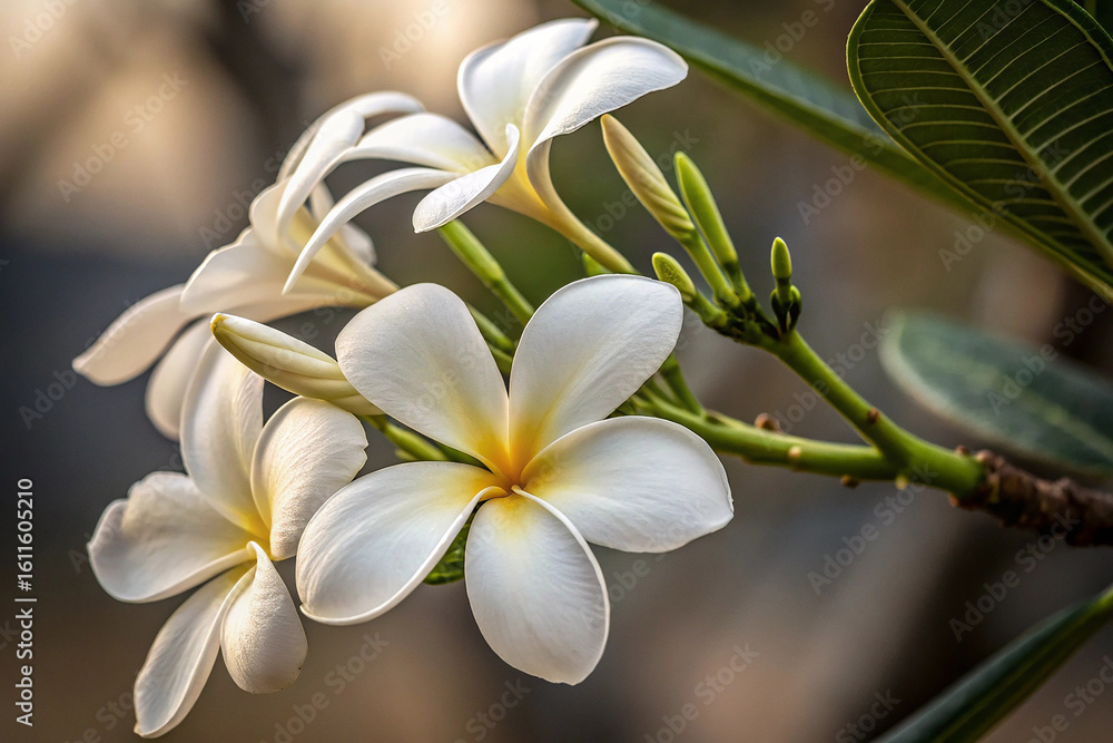 Fototapeta premium white frangipani flower