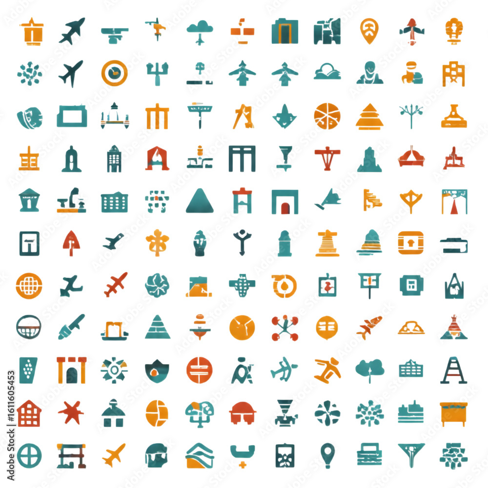 Fototapeta premium Diverse Iconography Collection