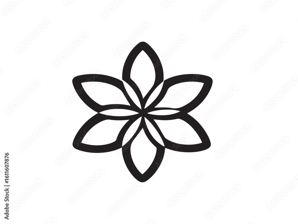 Fresh botanical floral vector icon in minimalist style Fresh botanical floral vector icon in minimalist style