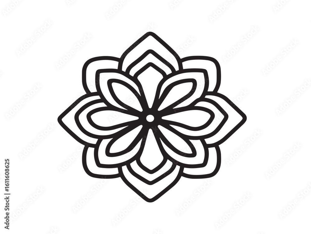 Decorative Minimal Floral Pattern Icon in Elegant Vector Illustration Decorative Minimal Floral Pattern Icon in Elegant Vector Illustration