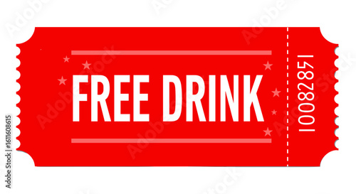 "Free Drink" ticket for promotions and events in cafes, bars, and restaurants to engage customers