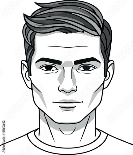 Black And White Illustration Of a Man's Face