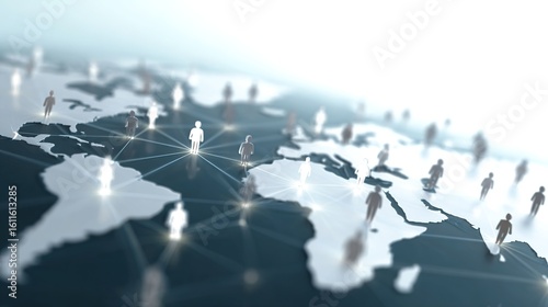Global Networking Concept with Digital People Connecting Globally