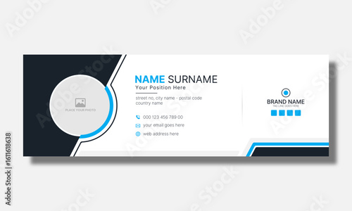 Creative modern email signature design, minimalist email footer template