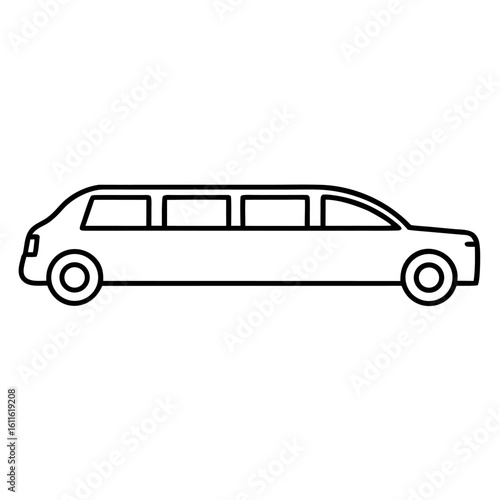 Minimalist Stretched Limousine Silhouette Vector Illustration