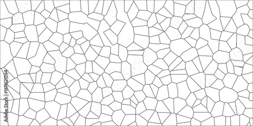 A Complex Digital Fractal Pattern and Interwoven Algorithmic Details. Black & white broken quartz stained glass & seamless pattern vintage background. Retro White Camouflage Seamless Vector Pattern wi