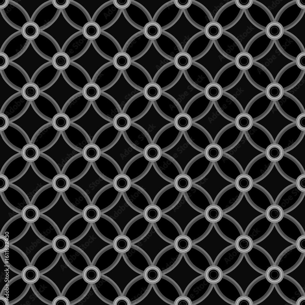 Naklejka premium Black and Grey Chain Pattern Seamless Repeat