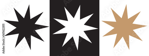 Bahai filled and outline Vector Symbol. Linear vector from religion concept. Thin line white and black bahai icon isolated on white and black background for ui designs. eps10.  11:11