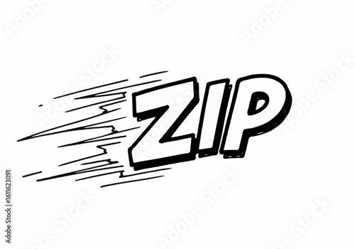 Speedy word art with motion lines for comic book illustration