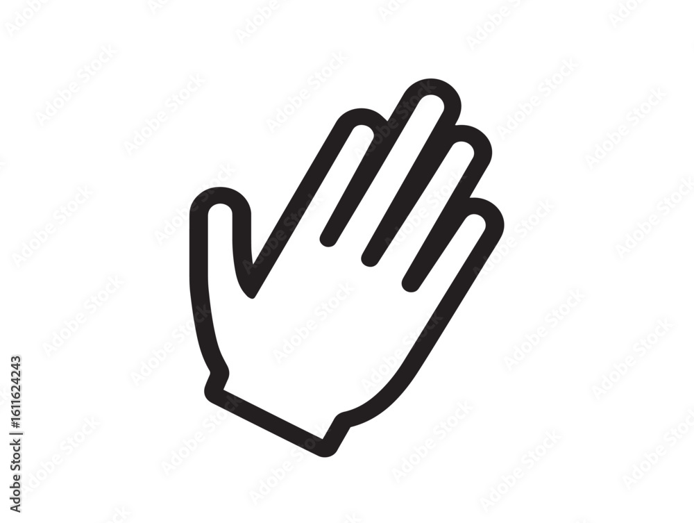 Fototapeta premium Minimalist Hand Icon With Clean Elegant Vector Line Art