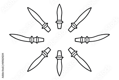Laryngoscopes blades surgical tool outline line art