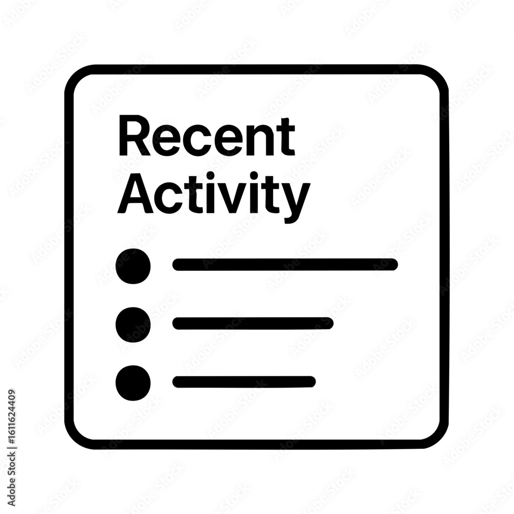 Recent Activity Icon for Dashboard or Timeline Recent Activity Icon for Dashboard or Timeline