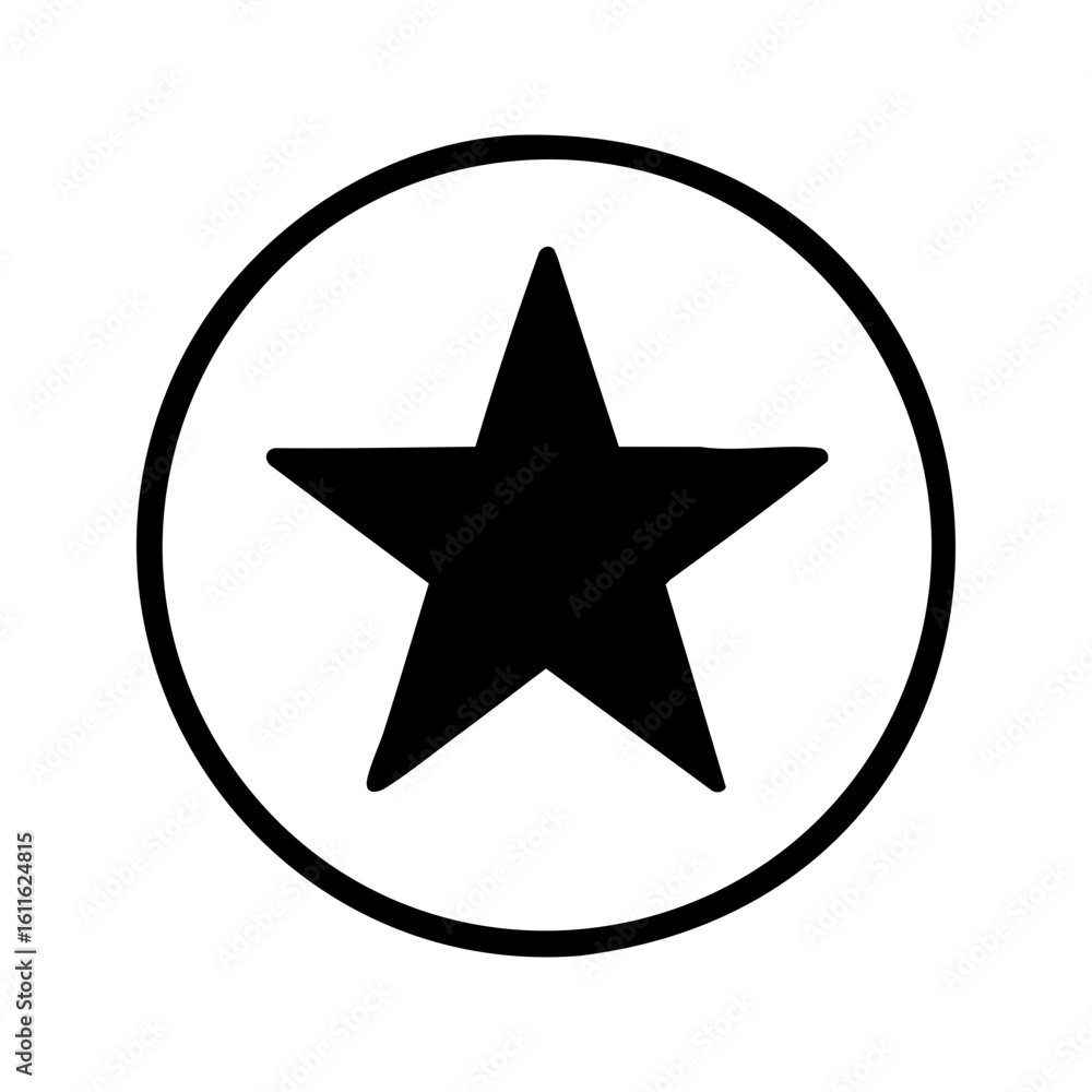 Star Symbol in Circle for Quality or Rating Star Symbol in Circle for Quality or Rating