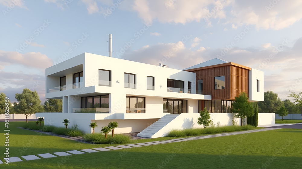 3D renders and plans of an eco friendly modern building, smart-building project 3D renders and plans of an eco friendly modern building, smart-building project